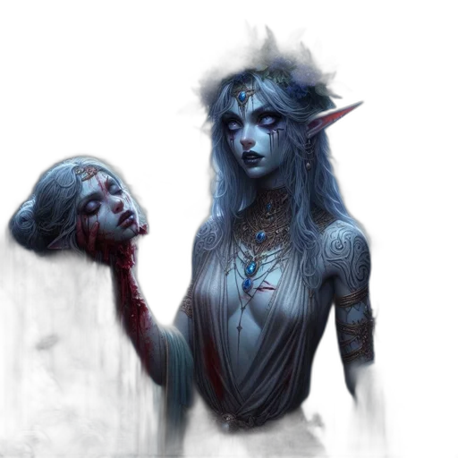 staff, face, creature, fantasy art transparent PNG cut-out