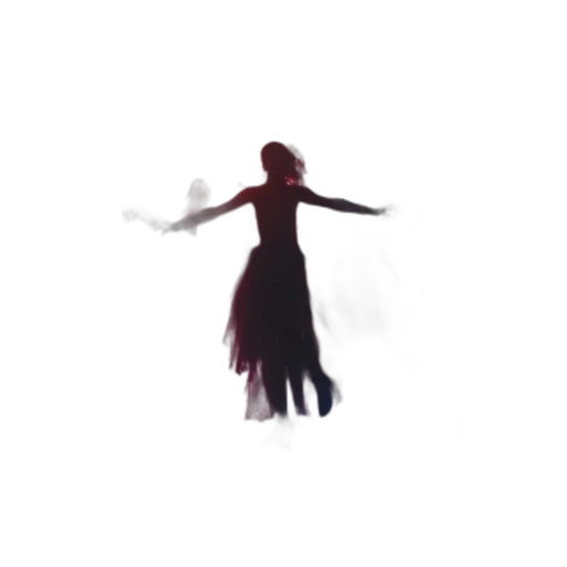 dress, hair, staff, creature transparent PNG cut-out