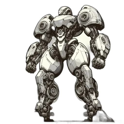 robot, weapon, concept art, 3d render transparent PNG cut-out