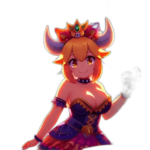 dress, crown, staff, dragon transparent PNG cut-out