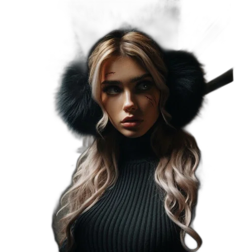 jacket, hat, face, staff transparent PNG cut-out