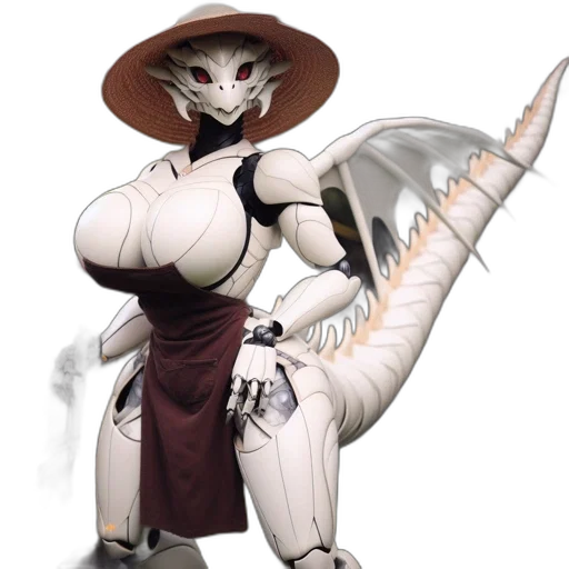 dragon, creature, robot, staff transparent PNG cut-out