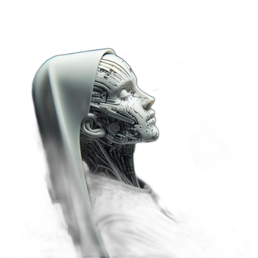 robot, face, mask, crown transparent PNG cut-out