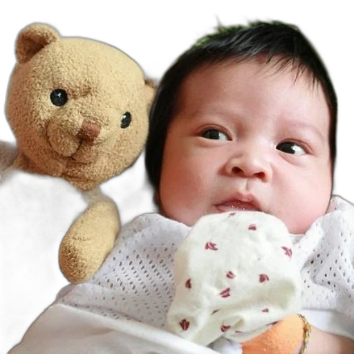 photorealistic, 3d render, baby, teddy transparent PNG cut-out