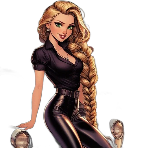 hair, staff, dress, jewelry transparent PNG cut-out