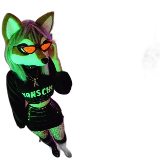 jacket, mask, staff, creature transparent PNG cut-out