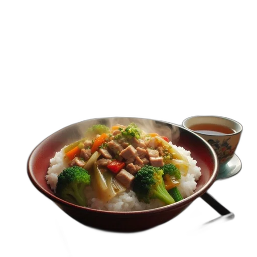 food, photorealistic, 3d render, inside transparent PNG cut-out