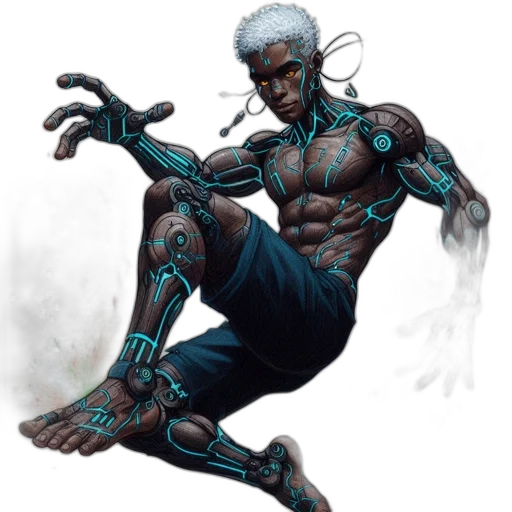robot, concept art, cyberpunk, comic book art transparent PNG cut-out