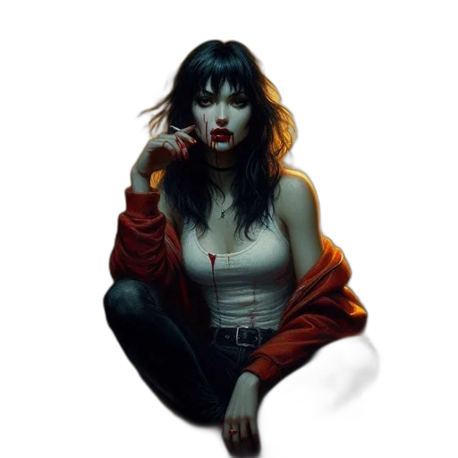 face, jacket, creature, concept art transparent PNG cut-out