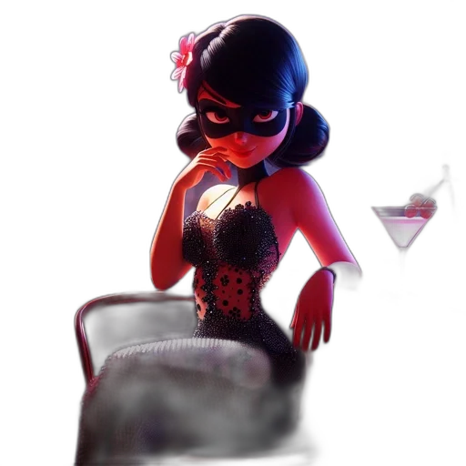 dress, comic book art, concept art, 3d render transparent PNG cut-out