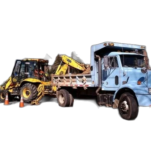construction, site, yellow, backhoe transparent PNG cut-out