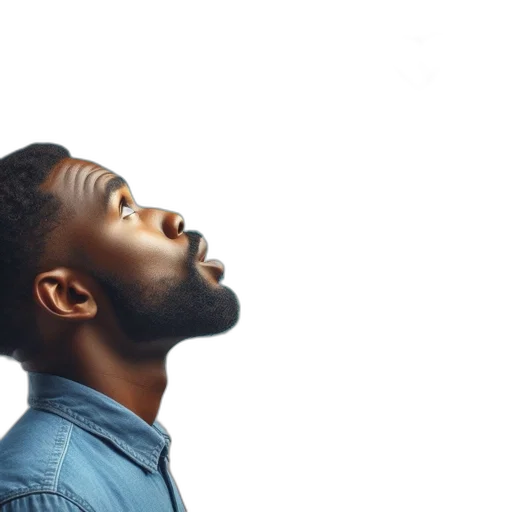 photorealistic, man, emits, musical transparent PNG cut-out