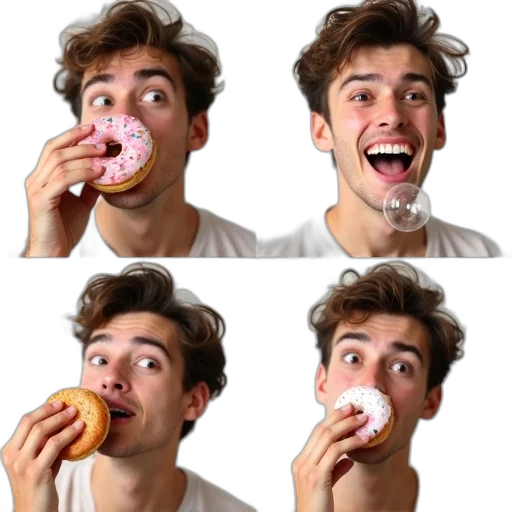 food, face, photorealistic, 3d render transparent PNG cut-out