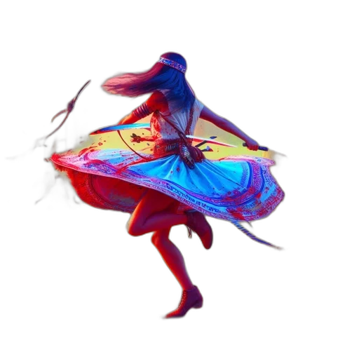 dress, umbrella, dragon, mask transparent PNG cut-out