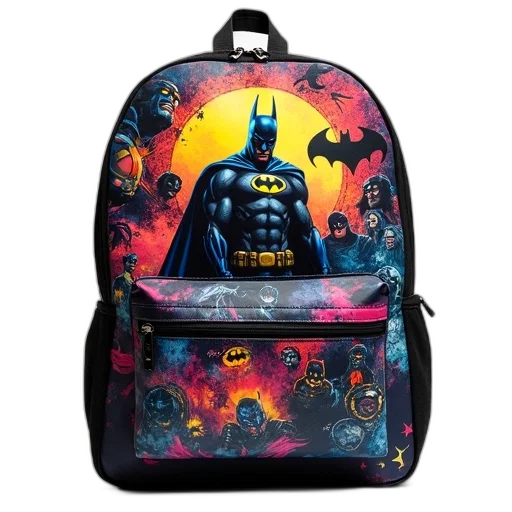 comic book art, concept art, backpack, vibrant transparent PNG cut-out