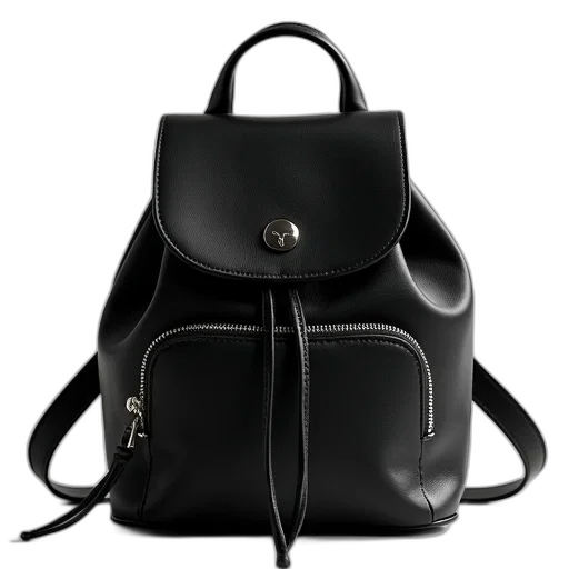dark, monochrome, mini, backpack transparent PNG cut-out