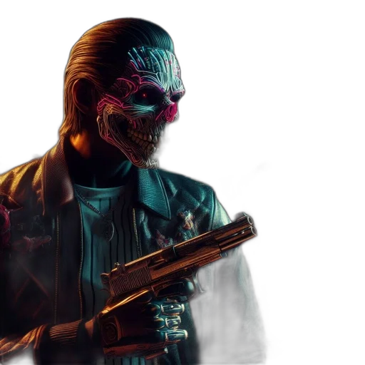 mask, jacket, face, cyberpunk transparent PNG cut-out