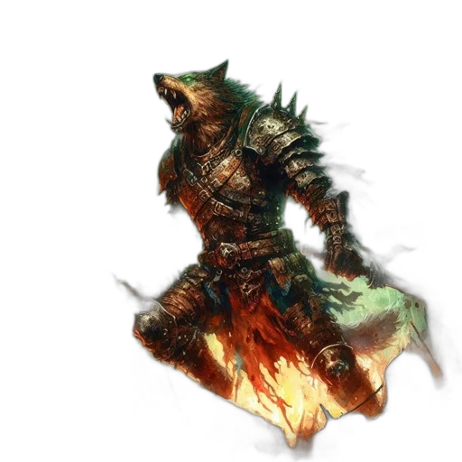 dragon, creature, staff, sword transparent PNG cut-out