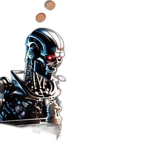 robot, 3d render, concept art, cyberpunk transparent PNG cut-out