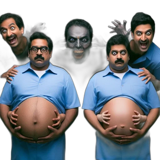 concept art, four, men, blue transparent PNG cut-out
