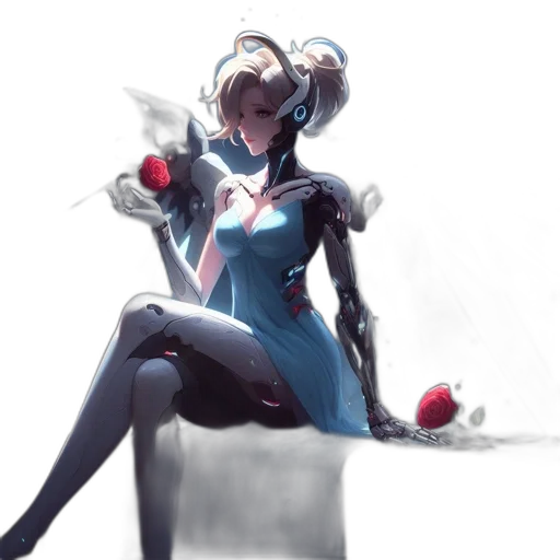 robot, staff, weapon, dress transparent PNG cut-out