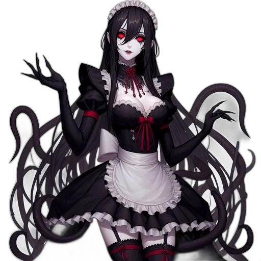 mask, dress, staff, creature transparent PNG cut-out