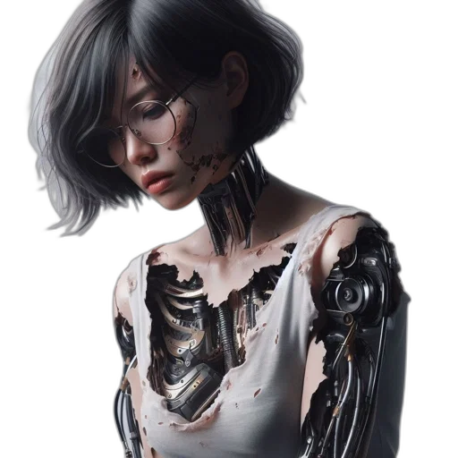robot, dress, jewelry, face transparent PNG cut-out
