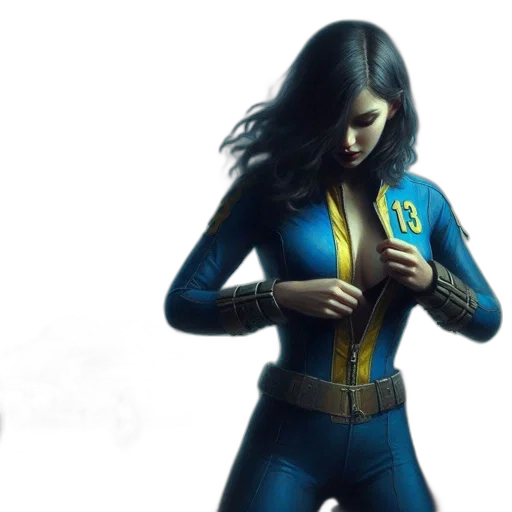 concept art, comic book art, 3d render, female transparent PNG cut-out