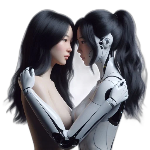 robot, fantasy art, concept art, photorealistic transparent PNG cut-out