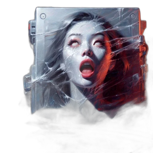 face, concept art, photorealistic, cyberpunk transparent PNG cut-out
