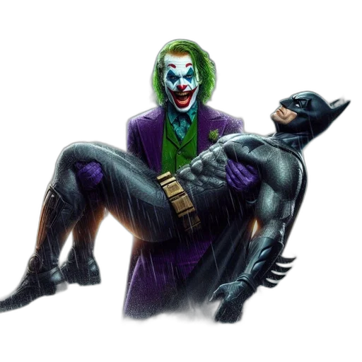 comic book art, concept art, thunderstorm, joker transparent PNG cut-out
