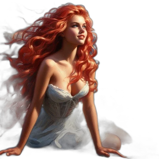 dress, hair, fantasy art, concept art transparent PNG cut-out