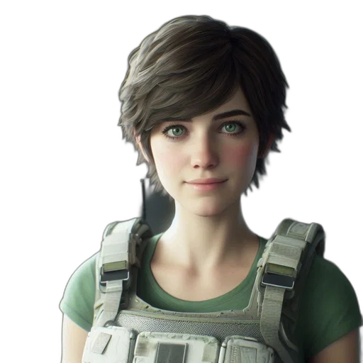 face, jacket, concept art, 3d render transparent PNG cut-out