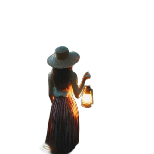 dress, staff, hat, jewelry transparent PNG cut-out