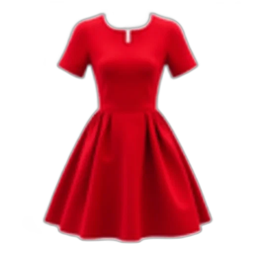 dress, 3d render, red, round transparent PNG cut-out