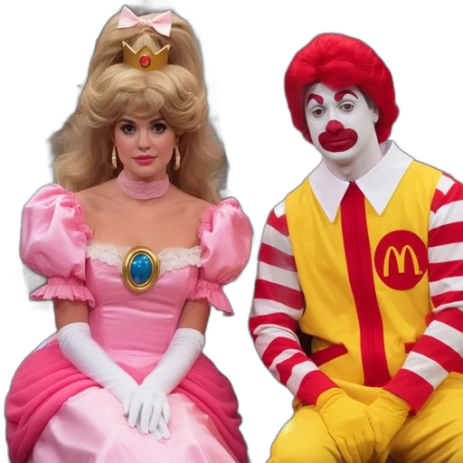 two, individuals, costume-play, princess transparent PNG cut-out