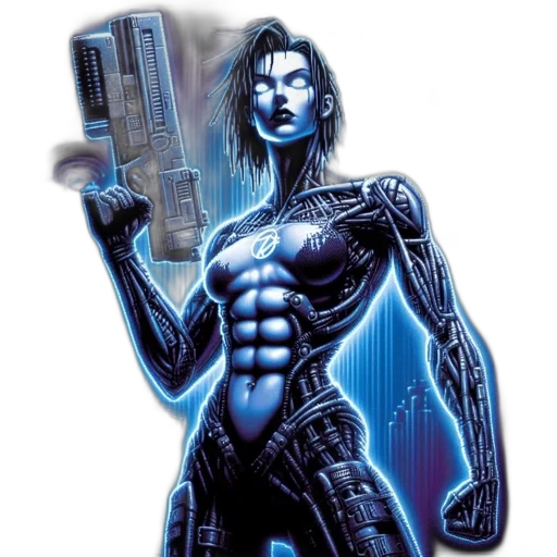 robot, comic book art, cyberpunk, concept art transparent PNG cut-out