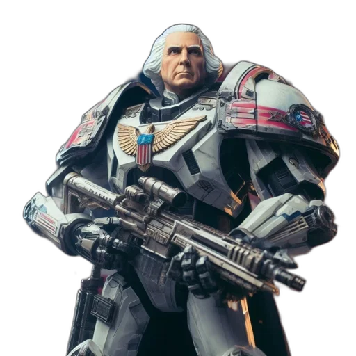 robot, weapon, face, jacket transparent PNG cut-out
