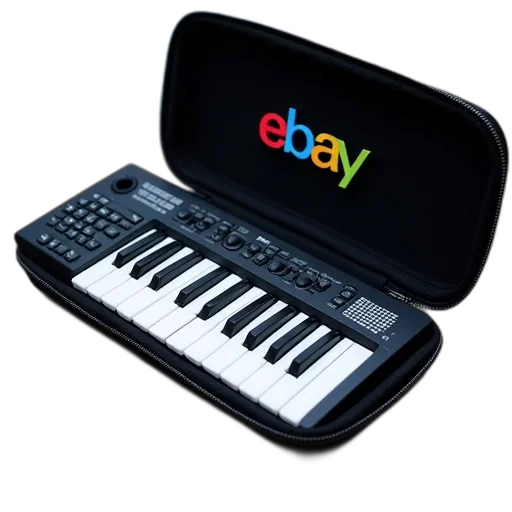 black, electronic, keyboard, displayed transparent PNG cut-out
