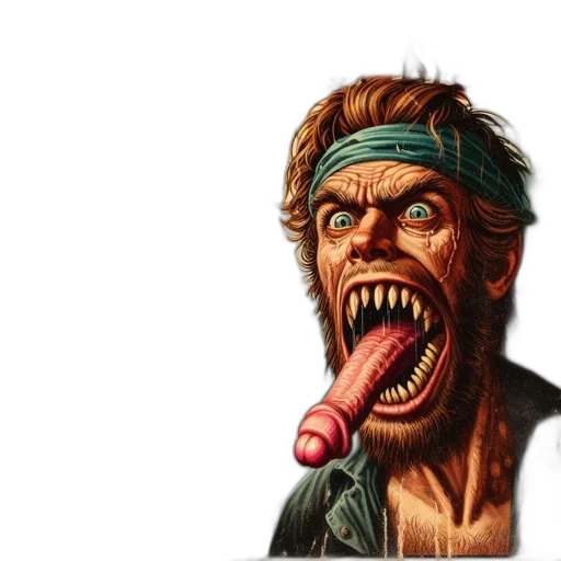 face, creature, staff, concept art transparent PNG cut-out