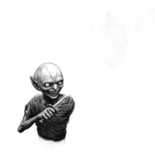 creature, staff, mask, face transparent PNG cut-out