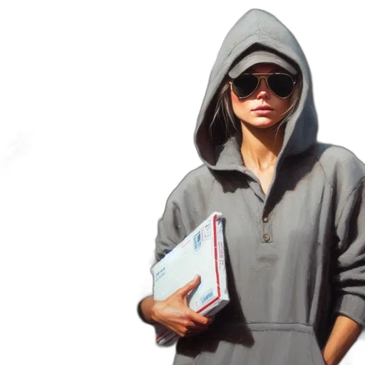 jacket, staff, umbrella, hat transparent PNG cut-out