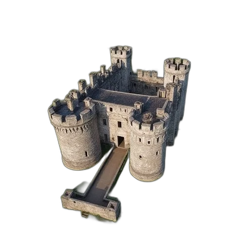 crown, weapon, building, 3d render transparent PNG cut-out