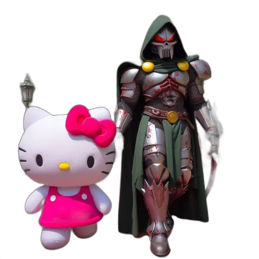 concept art, two, contrasting, characters transparent PNG cut-out