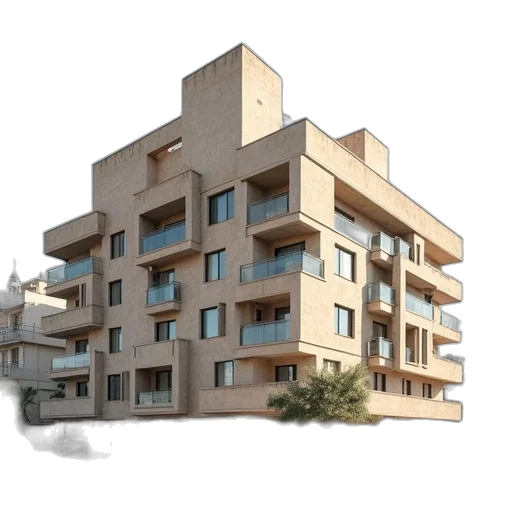 building, 3d render, concept art, photorealistic transparent PNG cut-out