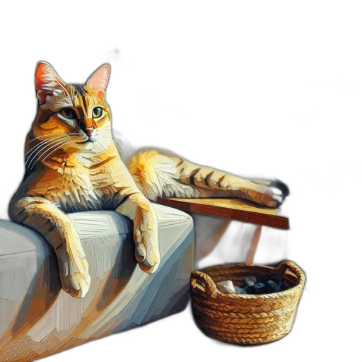 furniture, animal, staff, oil painting transparent PNG cut-out