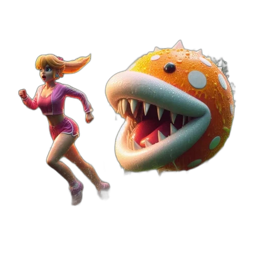 creature, concept art, 3d render, pixel art transparent PNG cut-out