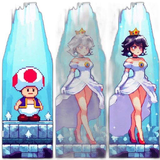 crown, dress, pixel art, concept art transparent PNG cut-out
