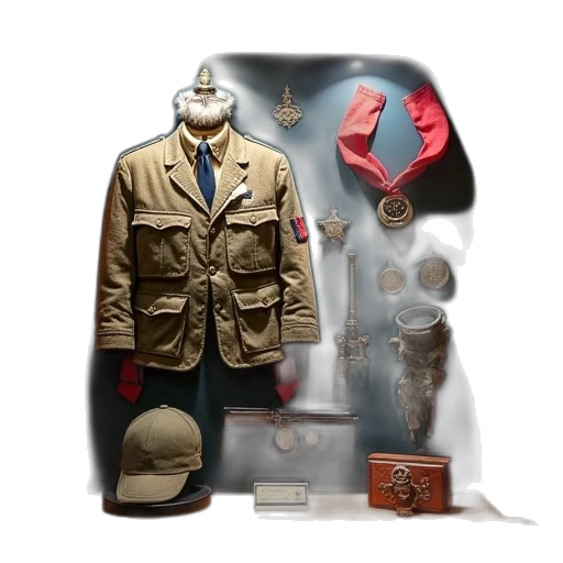 jacket, hat, concept art, 3d render transparent PNG cut-out
