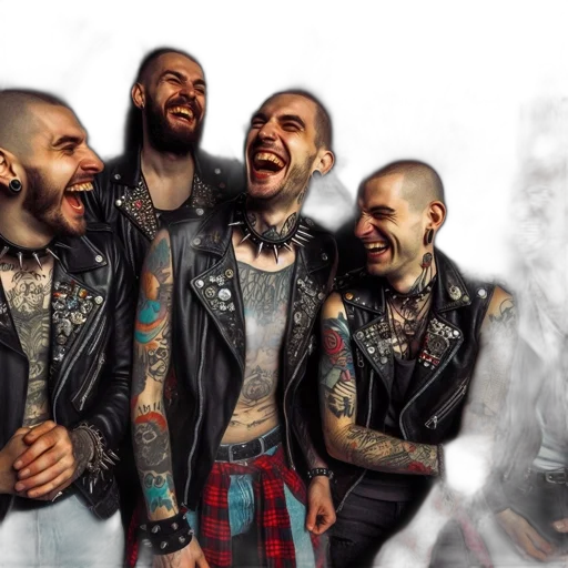 jacket, five, punk-rock, styled transparent PNG cut-out